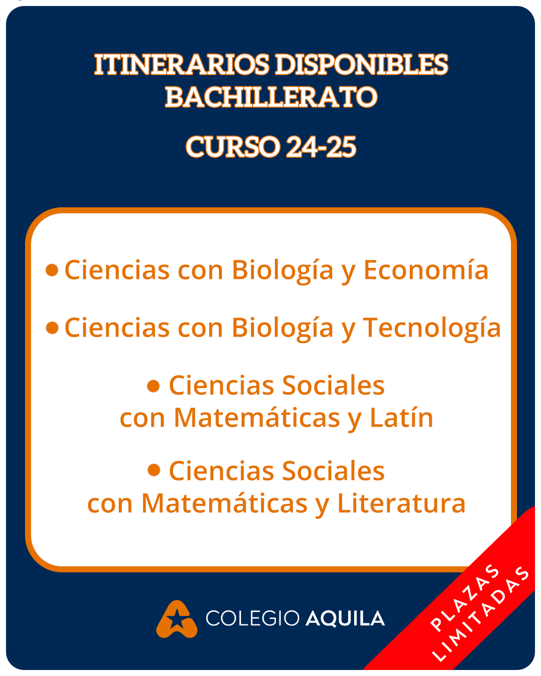 Plazas Bachillerato 2024-2025
